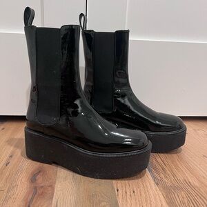 Staud Patent Platform Boots size 7.5 Palomino